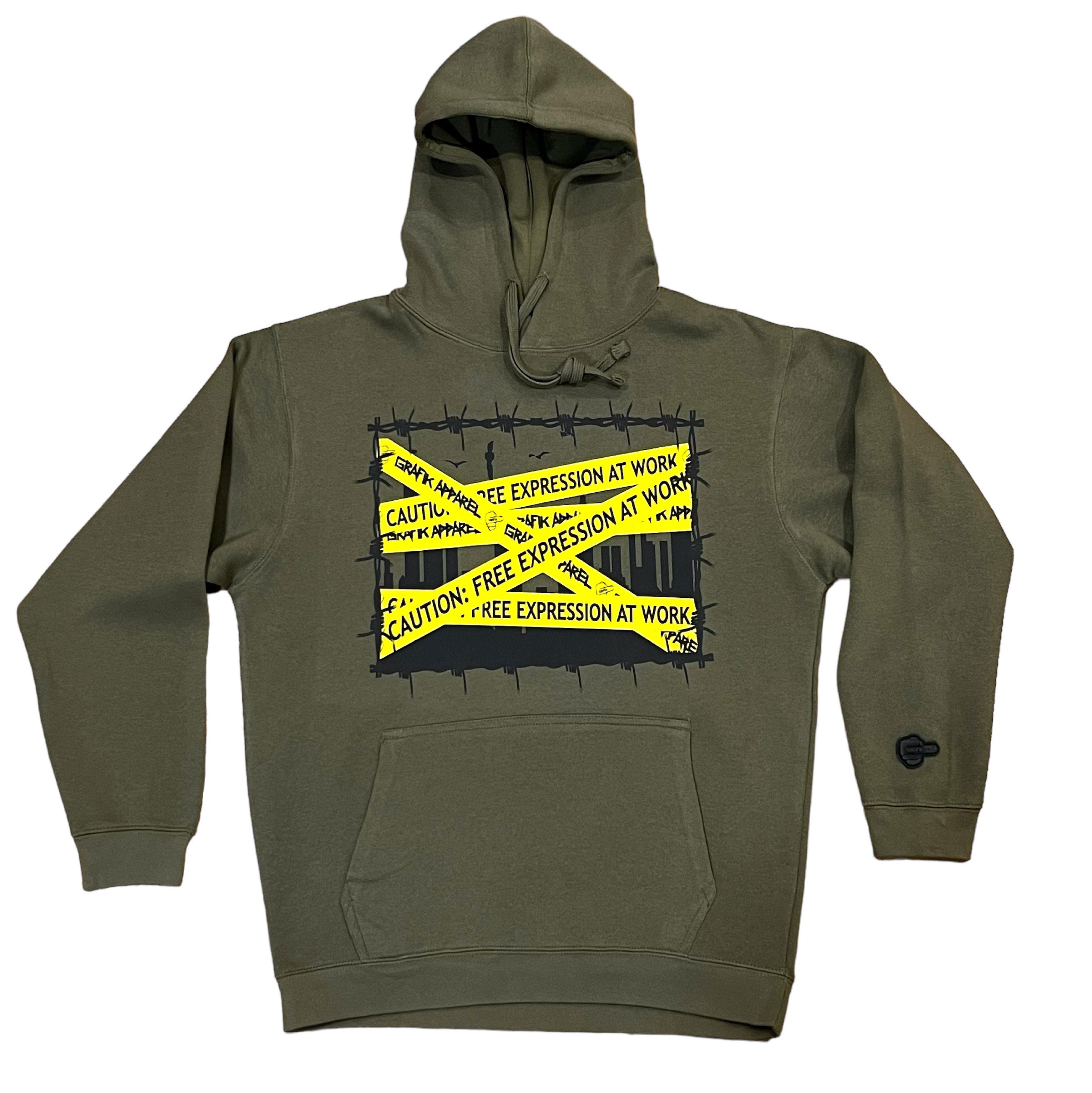 Off white caution tape hoodie best sale