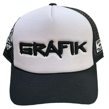 Grafik Lettering Trucker's Hat (Black & White)