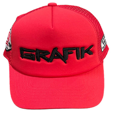 Grafik Lettering Trucker's Hat (Red)