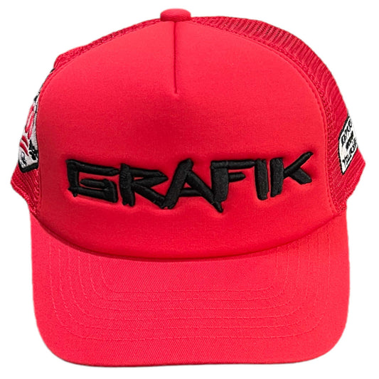 Grafik Lettering Trucker's Hat (Red)