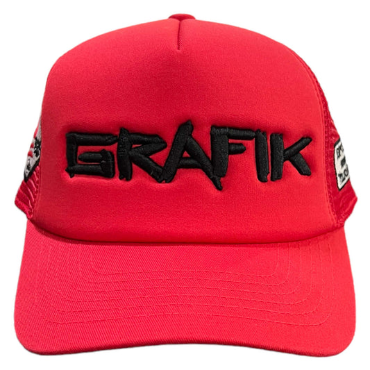 Grafik Lettering Trucker's Hat (Red)