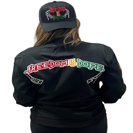 Freedom Is Dope Lightweight Bomber Jacket (Grafik Girls)