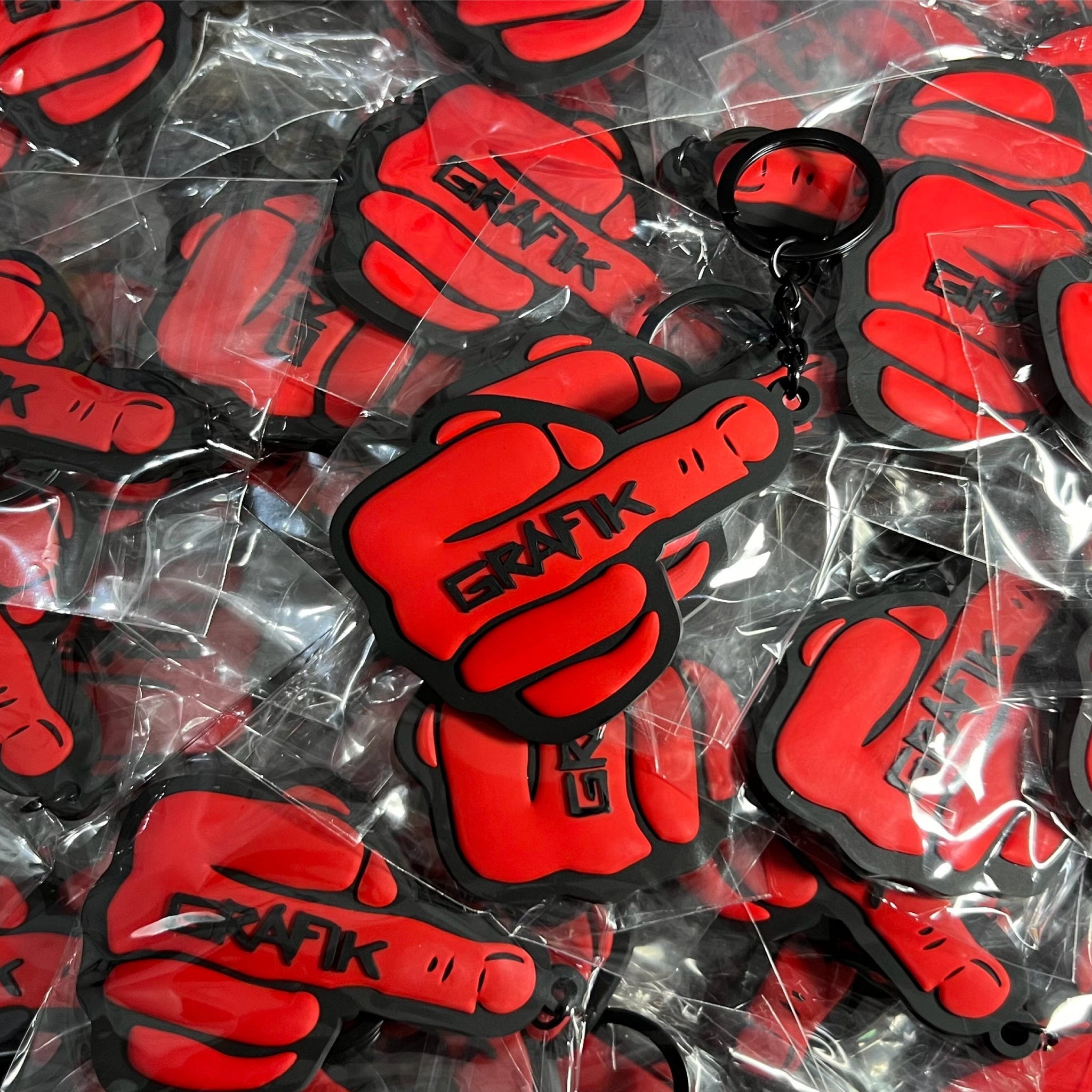 Grafik Logo Keychains (Red & Black)