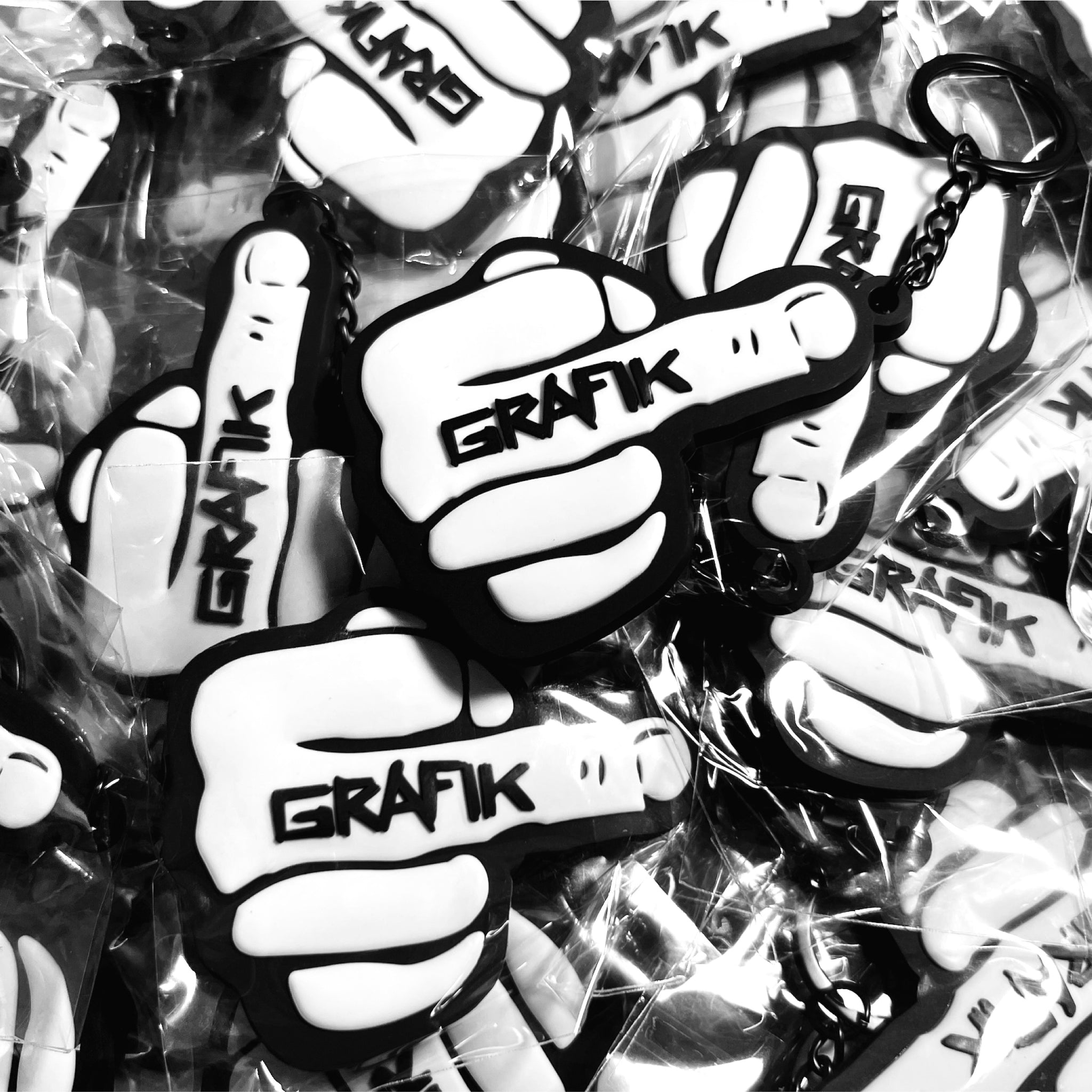 Grafik Logo Keychains (White & Black)
