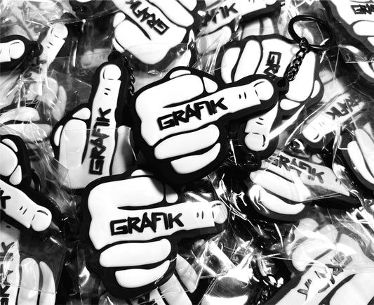 Grafik Logo Keychains (White & Black)